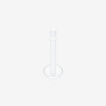 Bio Flexible Labret Type Retainer-Clear Gem/White